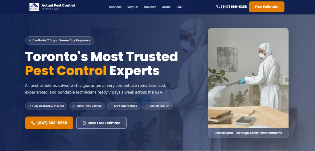 Actual Pest Control — Toronto pest control experts
